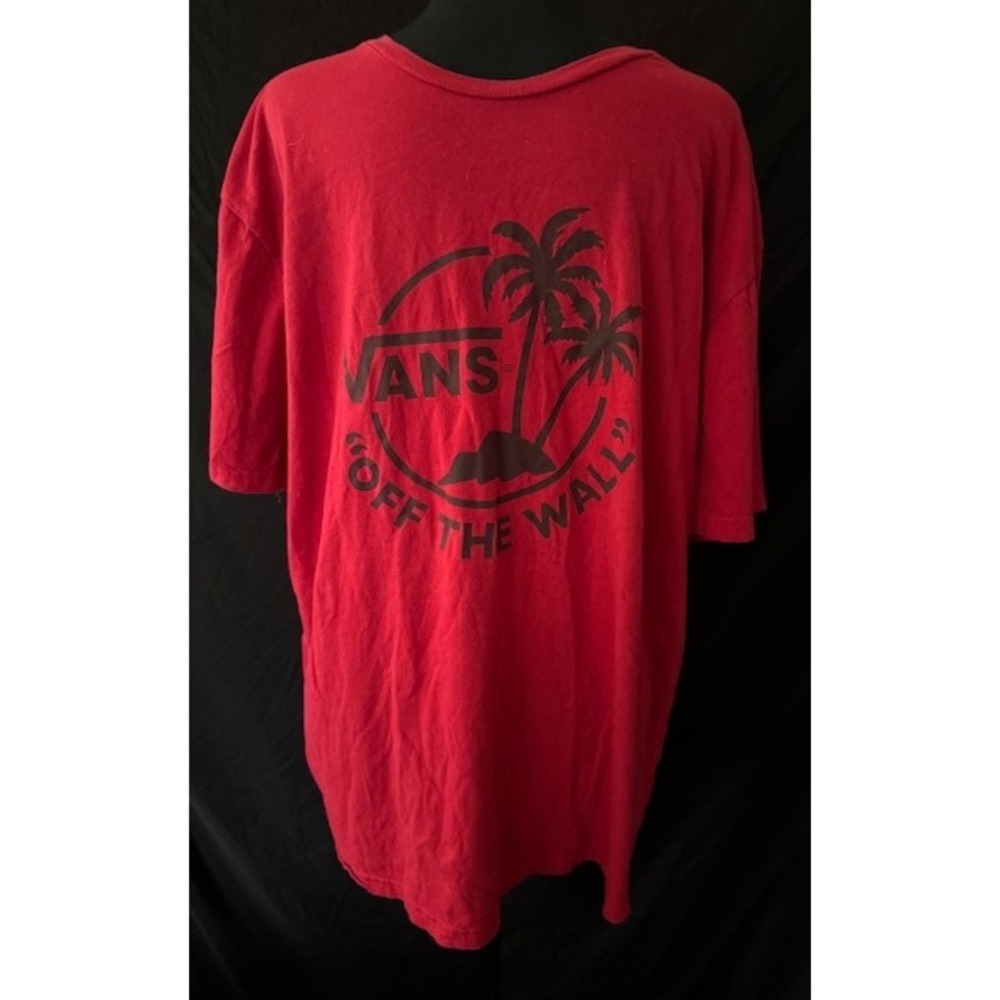Vans Off The Wall Graphic T-Shirt Mens 2XL Red Palm Tree Classic Fit Cotton Tee